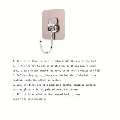 Heavy Duty Wall Hooks-Silver Edition